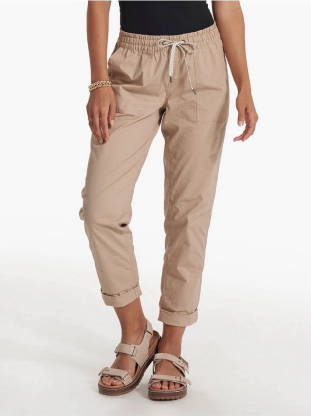 Vuori Women's Vintage Ripstop Relaxed Casual Coconut Pants Size XL